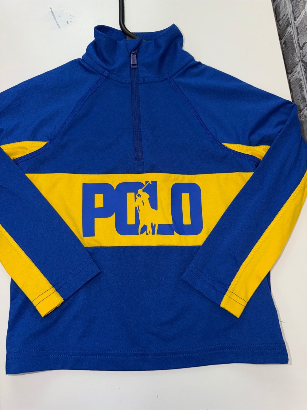 Polo Ralph Lauren performance Blue & Yellow Half-Zip Pullover - Picture 7 of 7